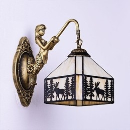 Căprior de Crăciun Contractat European Rural Creativ Fier Forjat Lampă de Perete Lumini de Sticlă