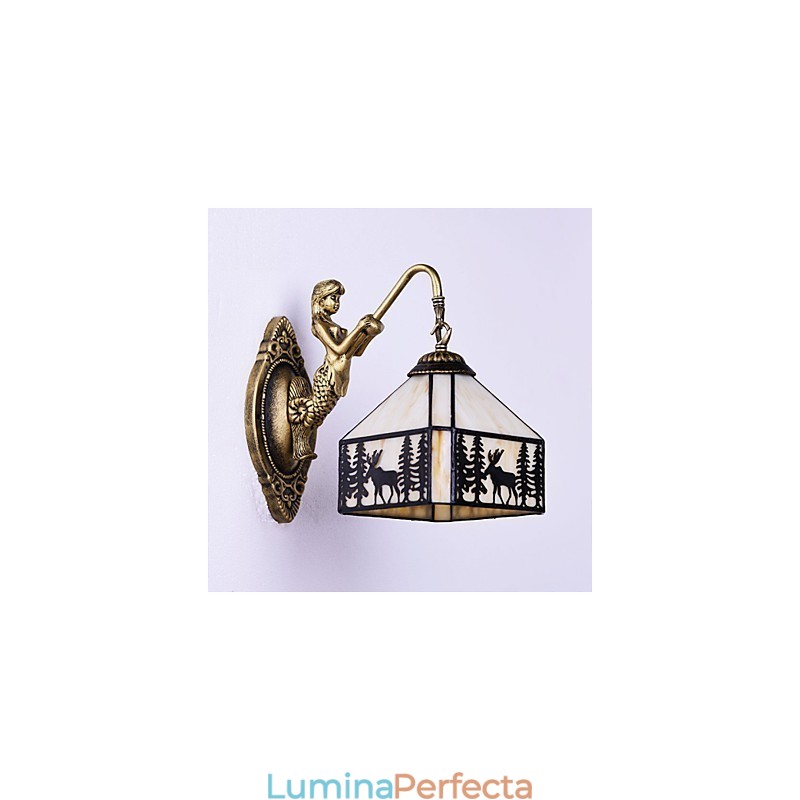 Căprior de Crăciun Contractat European Rural Creativ Fier Forjat Lampă de Perete Lumini de Sticlă