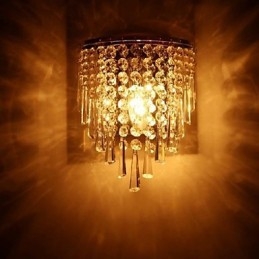 Aplică de perete din cristal la modă modernă Iluminarea patului Lampă de perete din cristal