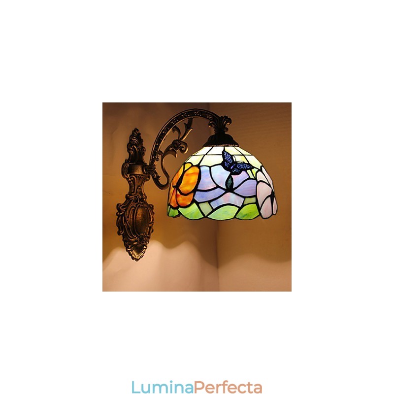 European Mediteranean Contractat Rural Creativ Fier forjat Lampă de perete Lumini din sticlă