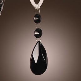 Aplica de perete din cristal negru cu bec lumanare