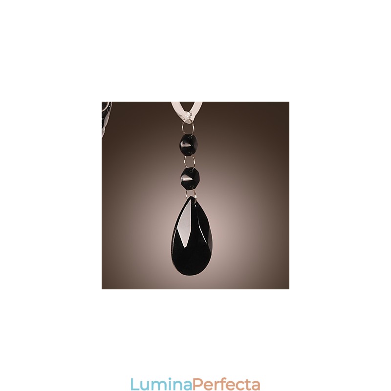Aplica de perete din cristal negru cu bec lumanare