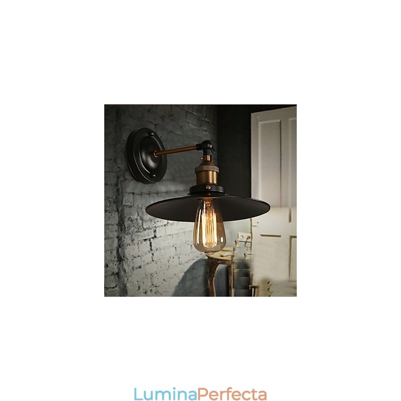 Lampă de perete cu umbrelă neagră cu un singur cap Nordic Creativ, care restaurează lumina căilor antice