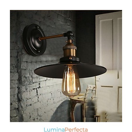 Lampă de perete cu umbrelă neagră cu un singur cap Nordic Creativ, care restaurează lumina căilor antice Lampă de perete cu umbrelă neagră cu un singur cap Nordic Creativ, care restaurează lumina căilor antice