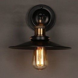 Lampă de perete cu umbrelă neagră cu un singur cap Nordic Creativ, care restaurează lumina căilor antice