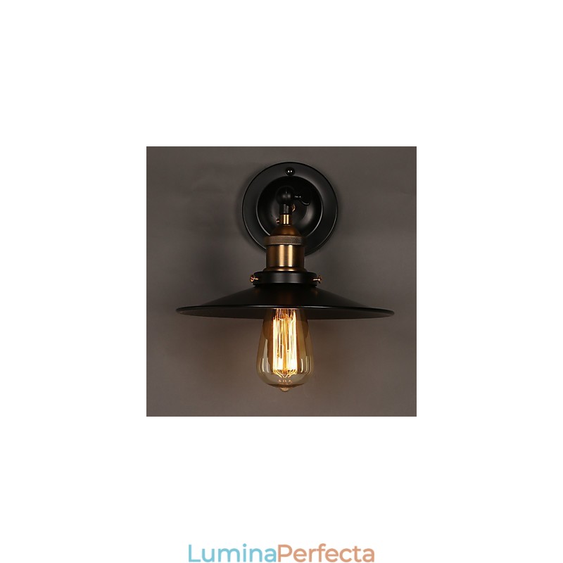 Lampă de perete cu umbrelă neagră cu un singur cap Nordic Creativ, care restaurează lumina căilor antice