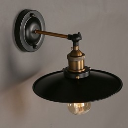 Lampă de perete cu umbrelă neagră cu un singur cap Nordic Creativ, care restaurează lumina căilor antice