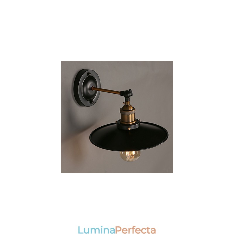 Lampă de perete cu umbrelă neagră cu un singur cap Nordic Creativ, care restaurează lumina căilor antice