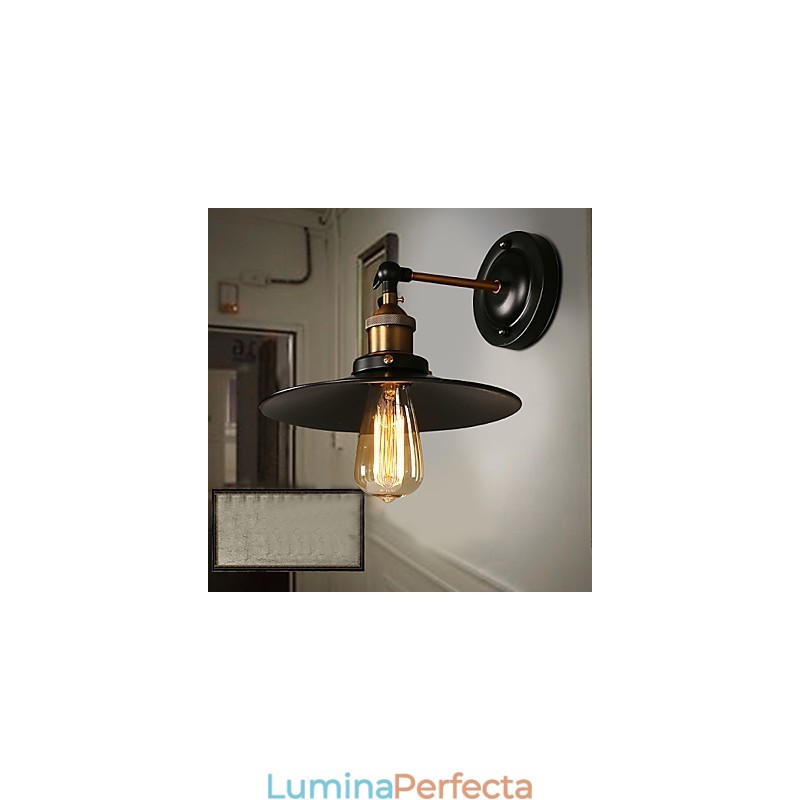 Lampă de perete cu umbrelă neagră cu un singur cap Nordic Creativ, care restaurează lumina căilor antice