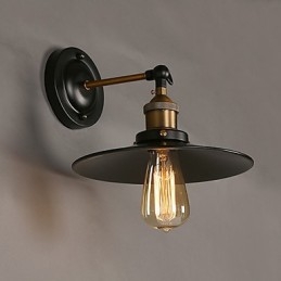 Lampă de perete cu umbrelă neagră cu un singur cap Nordic Creativ, care restaurează lumina căilor antice