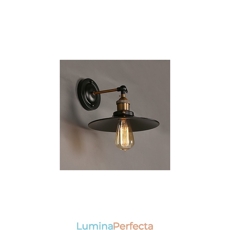 Lampă de perete cu umbrelă neagră cu un singur cap Nordic Creativ, care restaurează lumina căilor antice