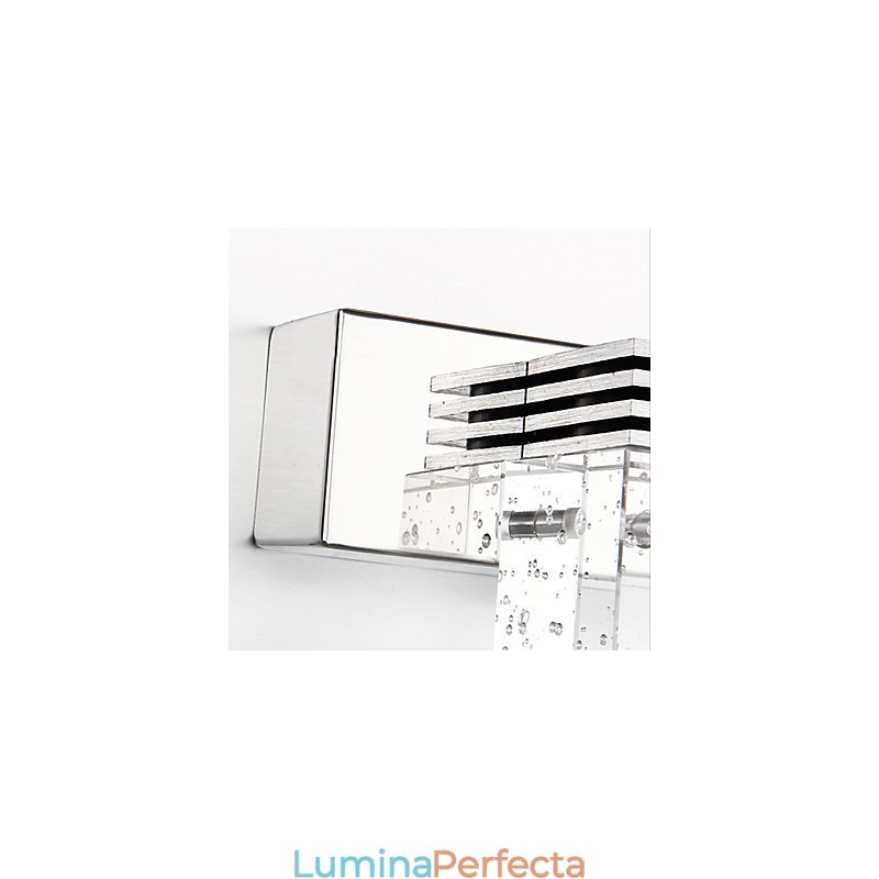Aplică modernă de perete cu bule de sticlă cu umbră cubică în stil oglindă