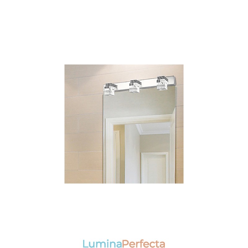 Aplică modernă de perete cu bule de sticlă cu umbră cubică în stil oglindă