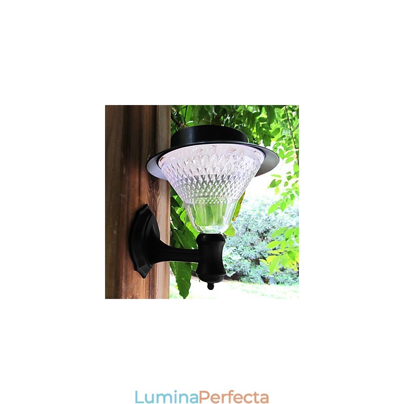 Energie solară în aer liber Vilă albă, montare pe perete, grădină, curte, ușă, lampă