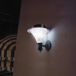 Energie solară în aer liber Vilă albă, montare pe perete, grădină, curte, ușă, lampă
