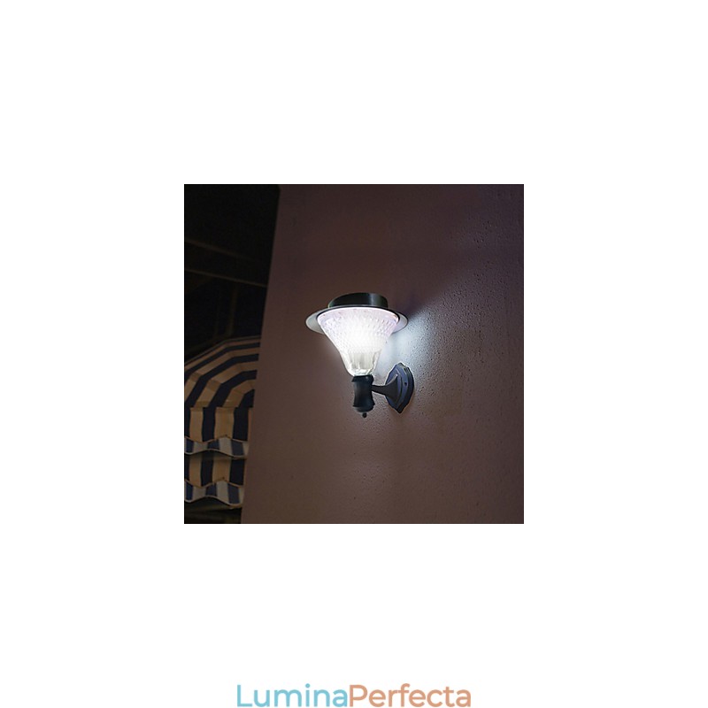 Energie solară în aer liber Vilă albă, montare pe perete, grădină, curte, ușă, lampă