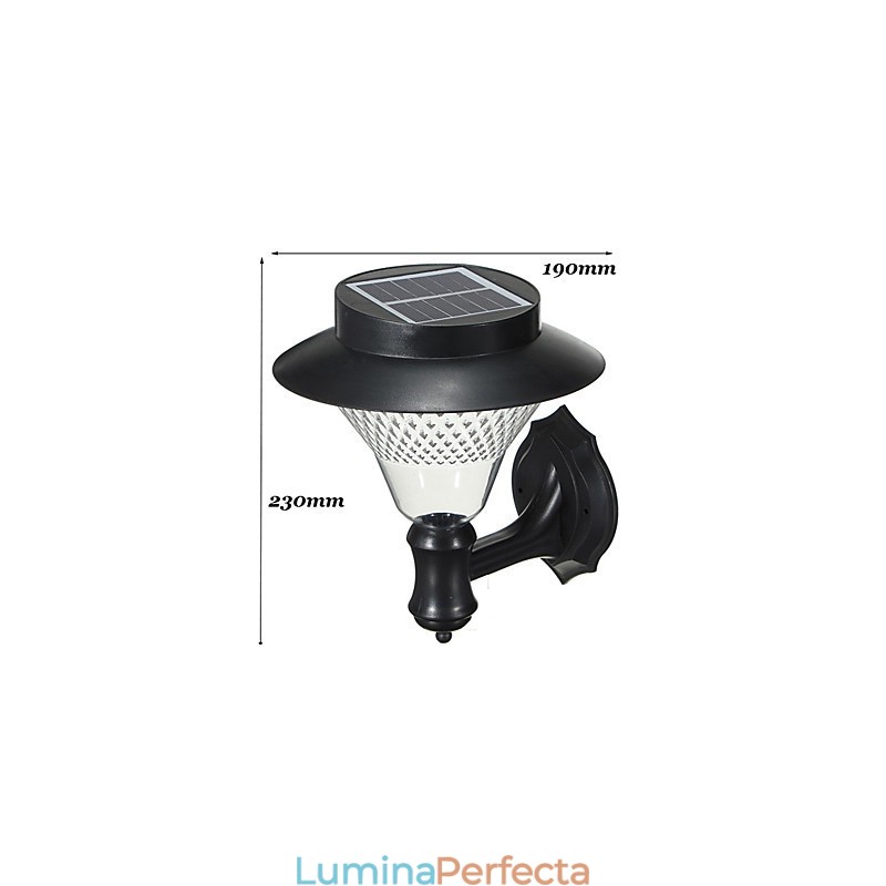 Energie solară în aer liber Vilă albă, montare pe perete, grădină, curte, ușă, lampă