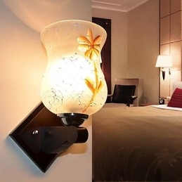 Lampă de perete creativă din lemn masiv de dormitor Capul unui pat luminează