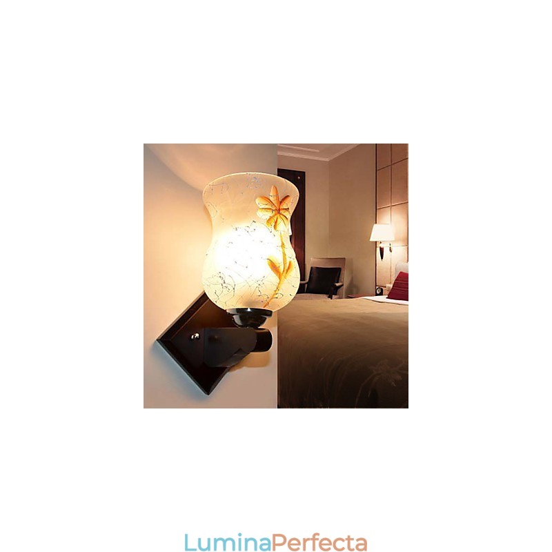 Lampă de perete creativă din lemn masiv de dormitor Capul unui pat luminează