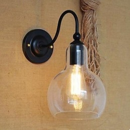 Lampă de Perete Modernă Ornament Restaurant Fier Forjat Sticlă