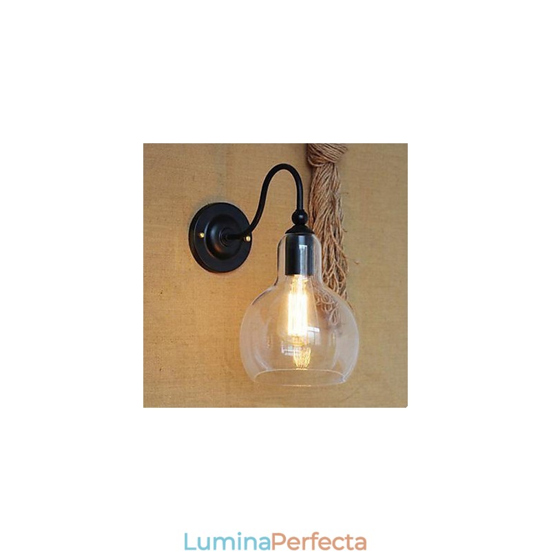 Lampă de Perete Modernă Ornament Restaurant Fier Forjat Sticlă