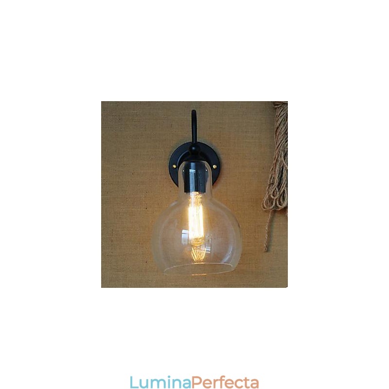 Lampă de Perete Modernă Ornament Restaurant Fier Forjat Sticlă