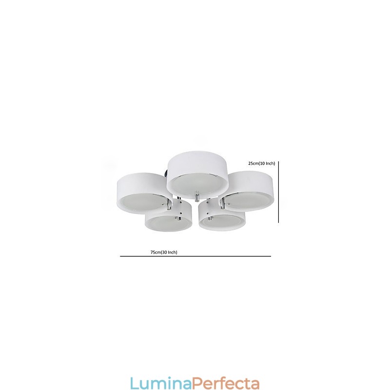 Plafoniera încastrabilă, modernă, contemporană, cu 5 lumini, metal