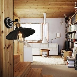 Scara Ccreative Restaurare Moduri Vechi Un singur cap rochie neagra Lampa de perete din fier forjat