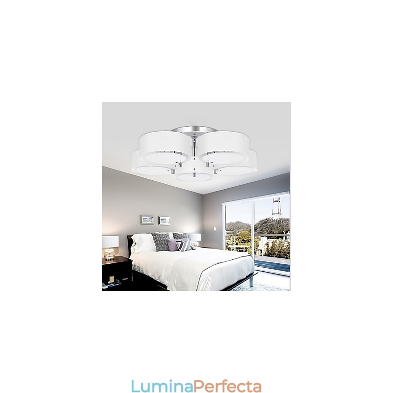 Plafoniera încastrabilă, modernă, contemporană, cu 5 lumini, metal