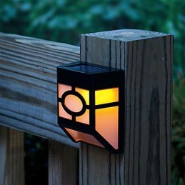 Lampă de perete cu 2 felinare, cu energie solară, galben cald