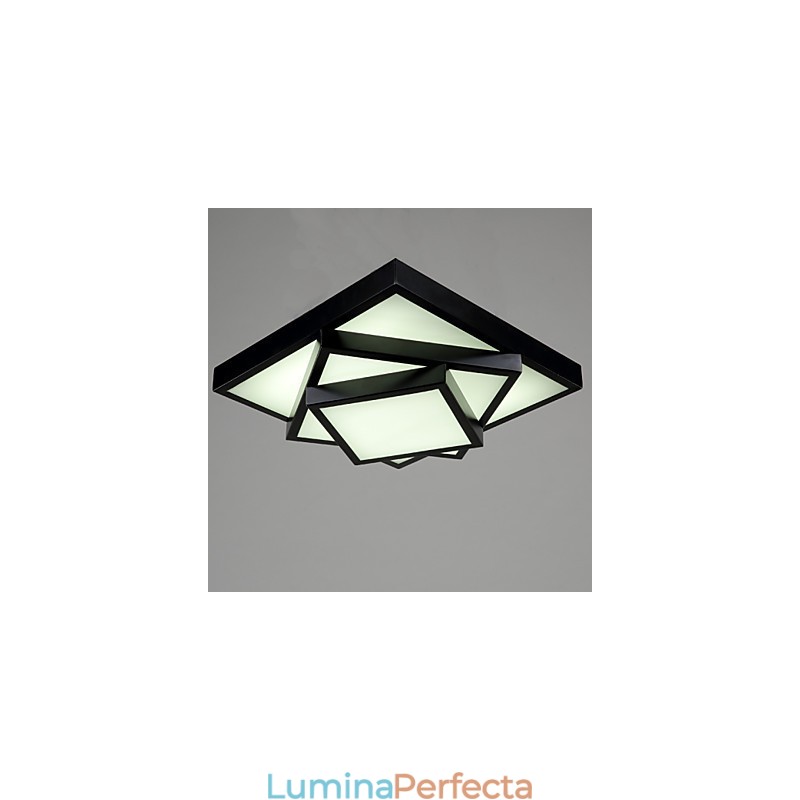 Plafoniera pătrată, modernă, contemporană, montată în plas, metal