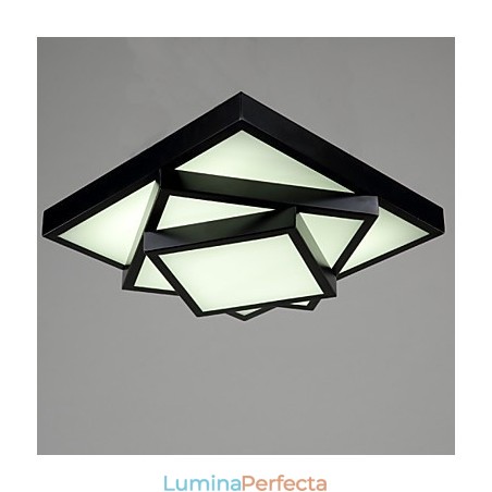 Plafoniera pătrată, modernă, contemporană, montată în plas, metal Plafoniera pătrată, modernă, contemporană, montată în plas, metal