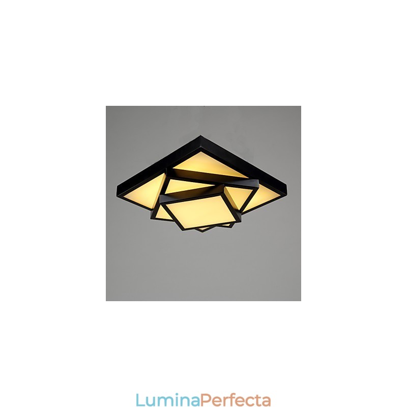 Plafoniera pătrată, modernă, contemporană, montată în plas, metal