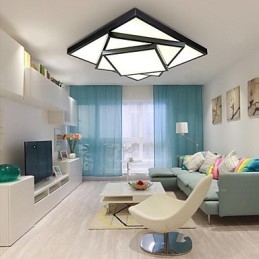 Plafoniera pătrată, modernă, contemporană, montată în plas, metal
