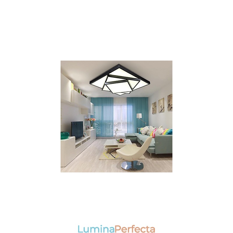 Plafoniera pătrată, modernă, contemporană, montată în plas, metal