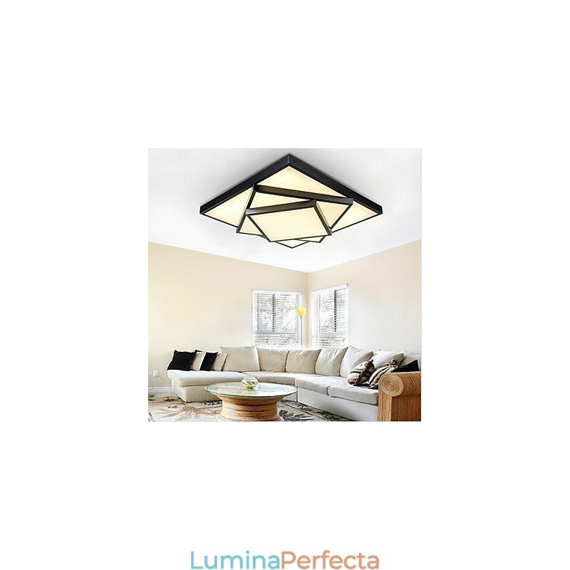 Plafoniera pătrată, modernă, contemporană, montată în plas, metal