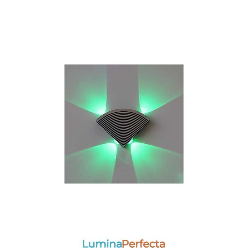 Lampă de perete ventilator cu patru lumini verde aluminiu acrilic