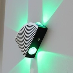 Lampă de perete ventilator cu patru lumini verde aluminiu acrilic