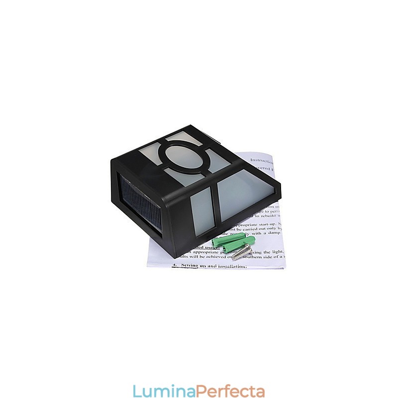 Lampă de perete cu 2 felinare, cu energie solară, galben cald