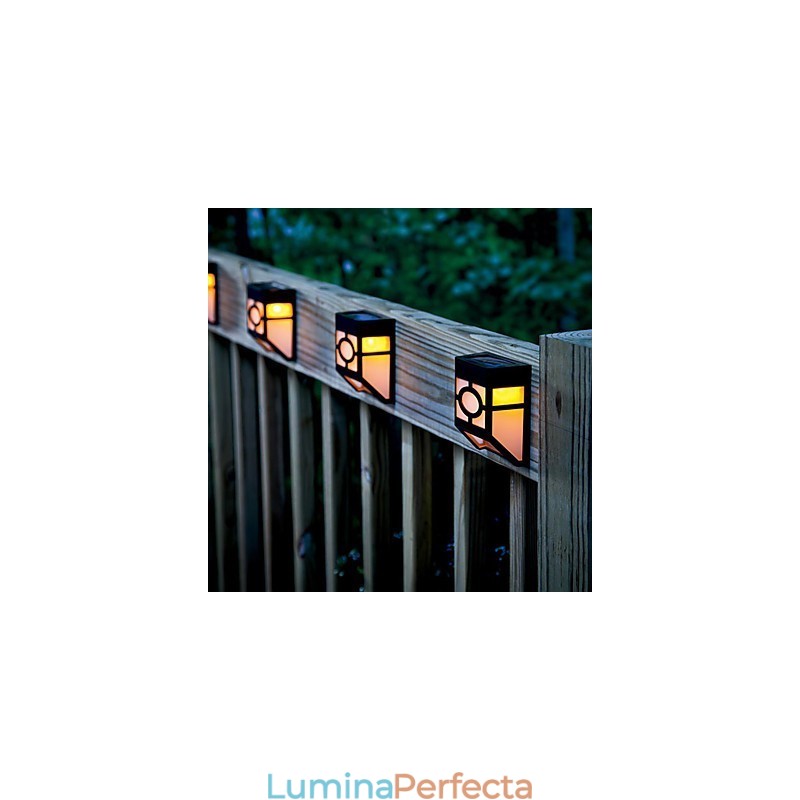 Lampă de perete cu 2 felinare, cu energie solară, galben cald