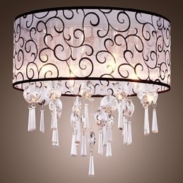 Modern Contemporan Tambur Cristal Electroplated Metal Montaj încastrat