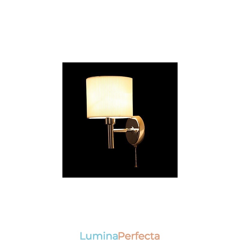 Aplică de perete elegantă din metal și material textil cu 1 lumină în funcție de cilindru alb