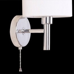 Aplică de perete elegantă din metal și material textil cu 1 lumină în funcție de cilindru alb