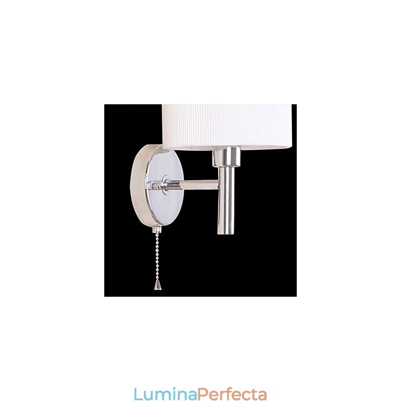 Aplică de perete elegantă din metal și material textil cu 1 lumină în funcție de cilindru alb