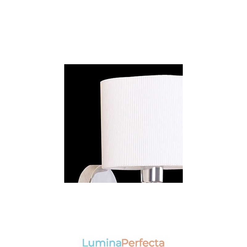Aplică de perete elegantă din metal și material textil cu 1 lumină în funcție de cilindru alb
