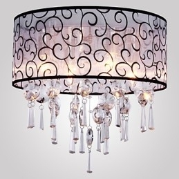 Modern Contemporan Tambur Cristal Electroplated Metal Montaj încastrat