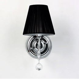 Aplică contemporană cu abajur din țesătură, stil candelabru, picătură de cristal