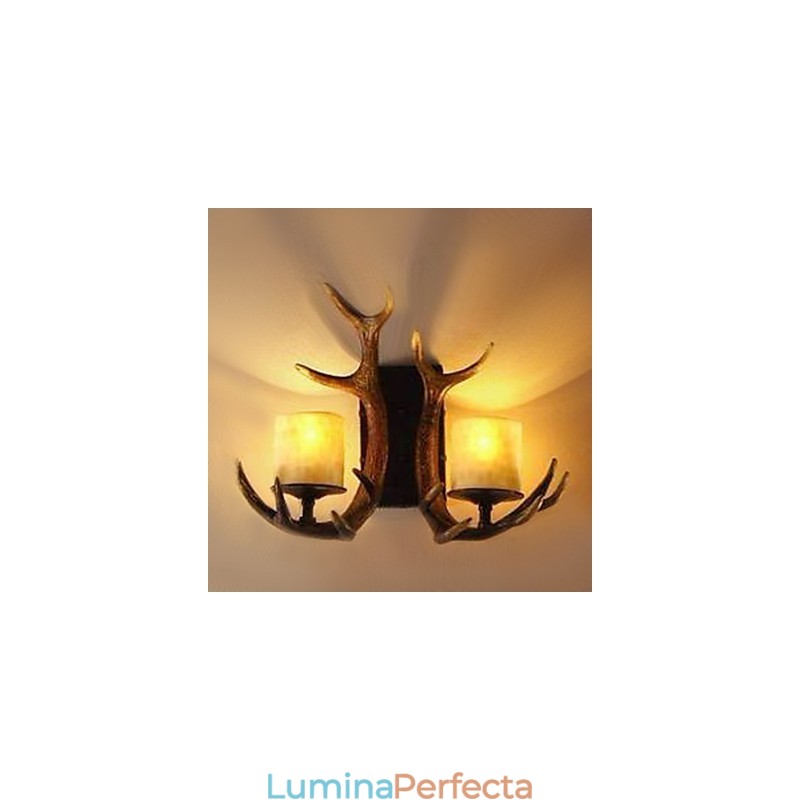 Aplică de perete cu 2 lumini în funcția Antlers