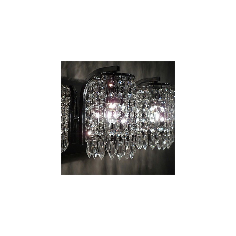 Aplică modernă cu pandantive din cristal și 2 lumini din crom lustruit