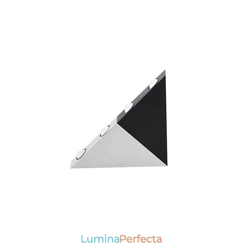 Lampă de perete modernă cu design elegant în stil triunghi de culoare neagră și argintie